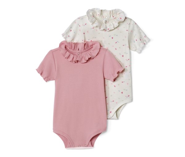 Tchibo - 2 Baby-Bodys - Mädchen - Gr. 86/92 - weiß/print
