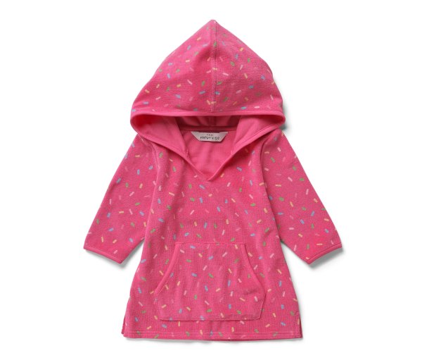 Tchibo - Kinder-Frottierponcho - Herren - Gr. 110/116 - pink/print