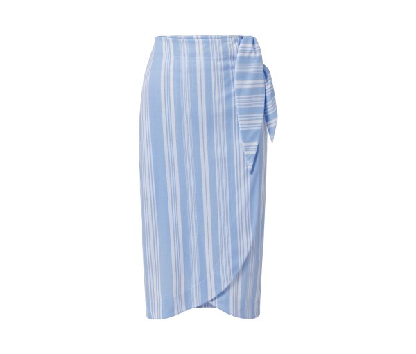 Tchibo - Gestreifter Wickelrock - Damen - Gr. L - hellblau/gestreift