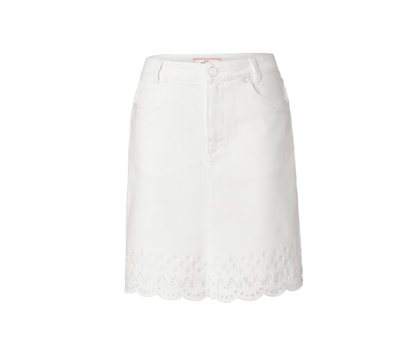 Tchibo - Jeansrock mit Stickerei - Damen - Gr. 40 - weiß
