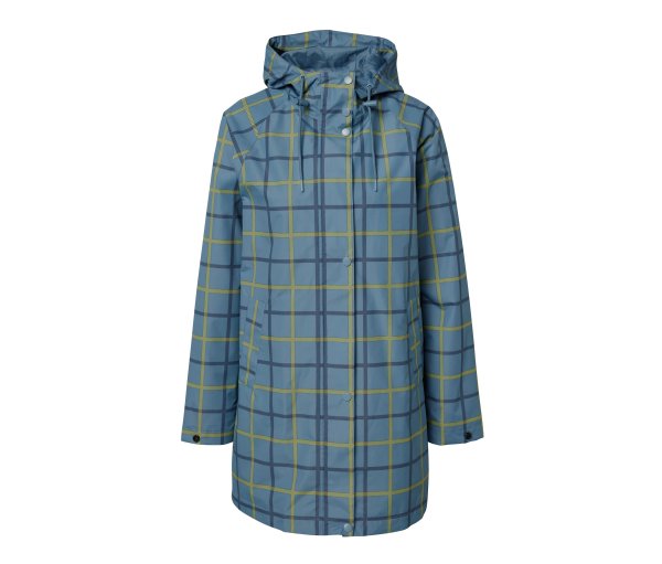 Tchibo - Regenjacke - Damen - Gr. 36 - graublau/kariert
