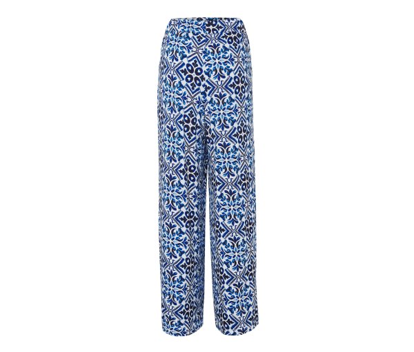 Tchibo - Bedruckte Palazzohose - Damen - Gr. XL - weiß/print