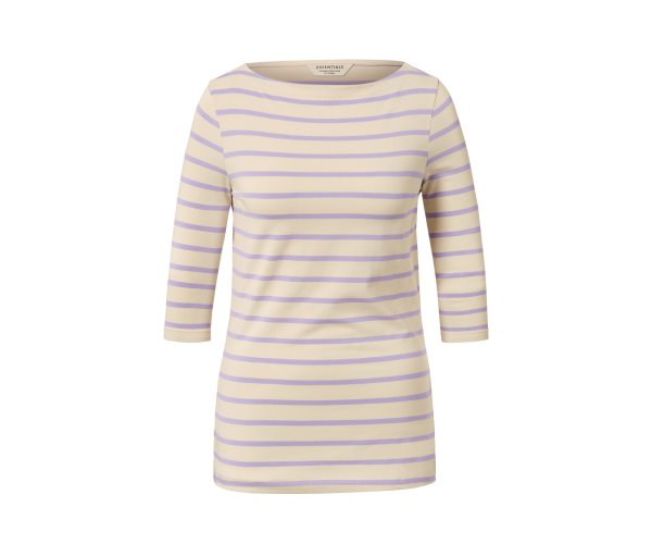 Tchibo - Shirt mit 3/4-Arm - Damen - Gr. L - lila/gestreift