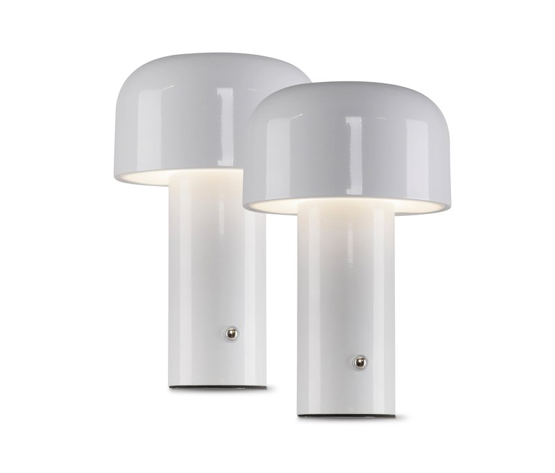 Tchibo - Just Light LED-Akku-Tischleuchte »Agnes« - 13x13x21,5cm - weiß - Eisen / Eisen