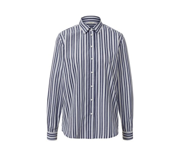 Tchibo - Gestreifte Popeline-Bluse - Damen - Gr. 44 - dunkelblau/gestreift
