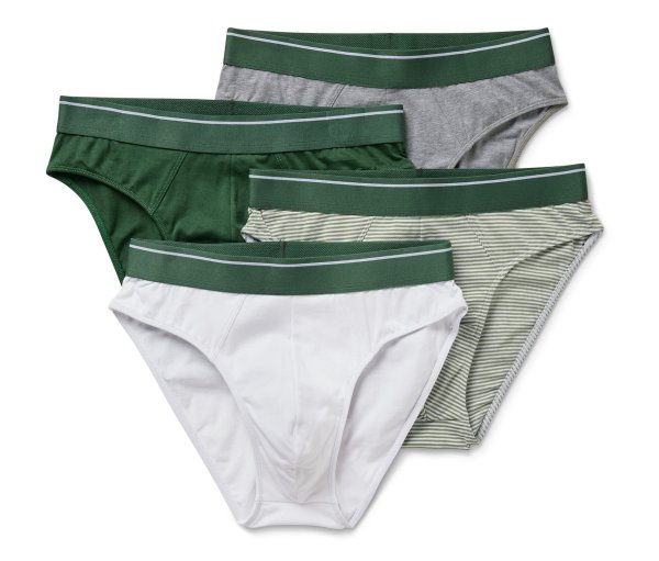 Tchibo - 4 Slips - Herren - Gr. 4Xl/10 - olivgrün/gestreift