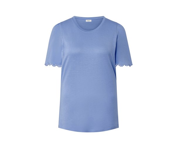 Tchibo - Shirt mit Raffung - Damen - Gr. L - hellblau