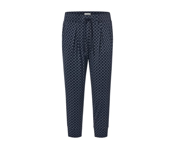 Tchibo - Bedruckte 3/4-Jerseyhose - Damen - Gr. XL - dunkelblau/print