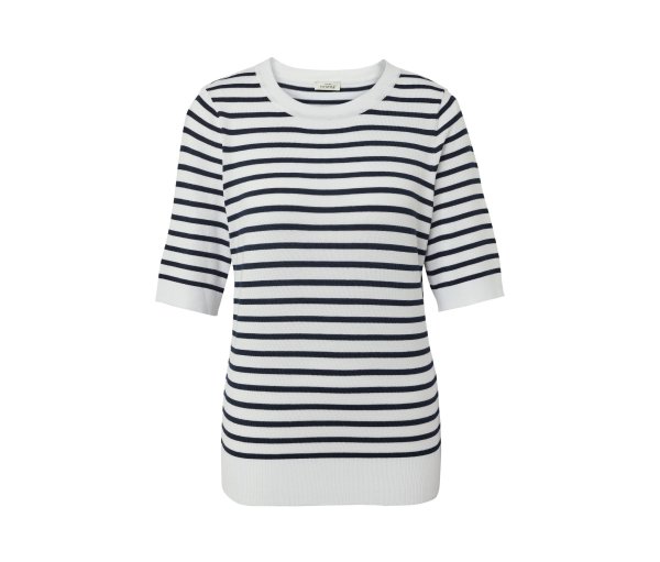 Tchibo - Gestreifter Feinstrickpullover - Damen - Gr. XXL - weiß/gestreift