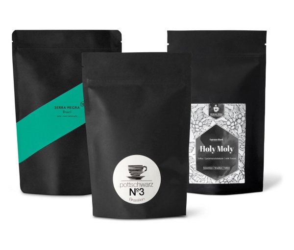 Tchibo - Espresso Probierpaket "Minimal Black" - 3x 250 g Ganze Bohne