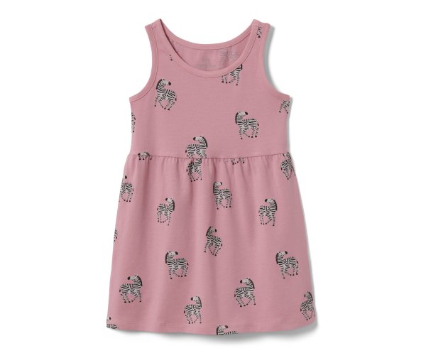 Tchibo - Kinder-Jerseykleid - Gr. 98/104 - schwarz/print
