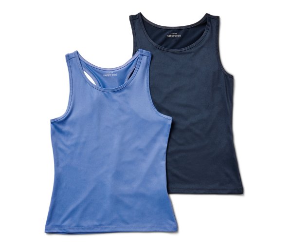 Tchibo - 2 Kinder-Sport-Tops - Mädchen - Gr. 134/140 - dunkelblau