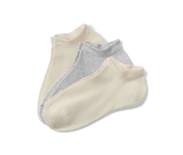 Tchibo - 3 Paar Kinder-Sneakersocken - Gr. 35-38 - hellgrau