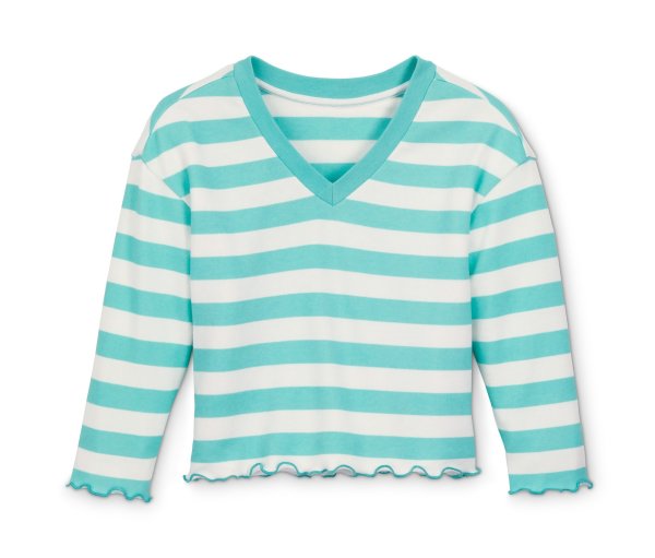 Tchibo - Sweatshirt aus Bio-Baumwolle - Mädchen - Gr. 158/164 - türkis/gestreift