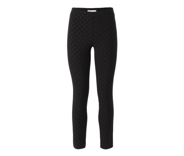Tchibo - Gepunktete Stretchhose - Damen - Gr. 38 - schwarz/gepunktet