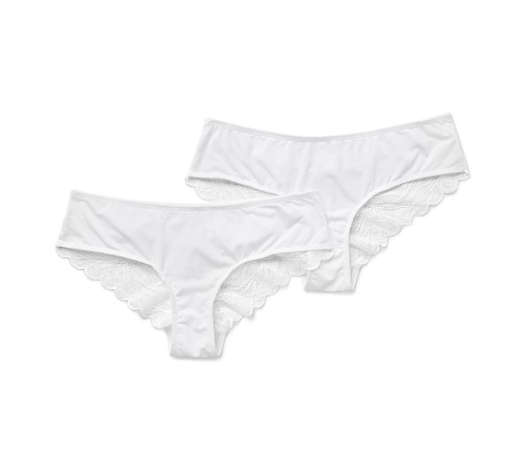 Tchibo - 2 Brazilslips - Damen - Gr. S - weiß