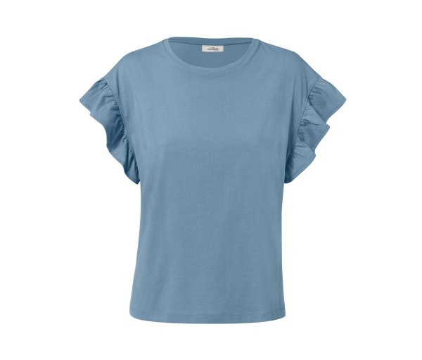 Tchibo - Shirt mit Volant - Damen - Gr. XL - blau