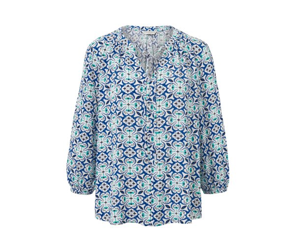 Tchibo - Tunika-Bluse mit Alloverprint - Damen - Gr. 40 - weiß/print