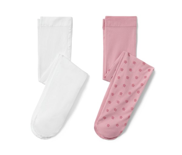 Tchibo - 2 Kinder-Feinstrumpfhosen - Mädchen - Gr. 98/104 - weiß/geblümt