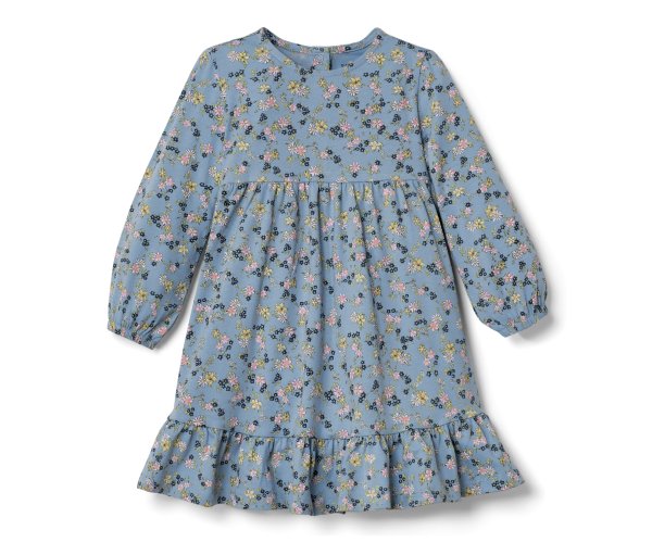Tchibo - Baby-Jerseykleid - Mädchen - Gr. 86/92 - hellblau/geblümt