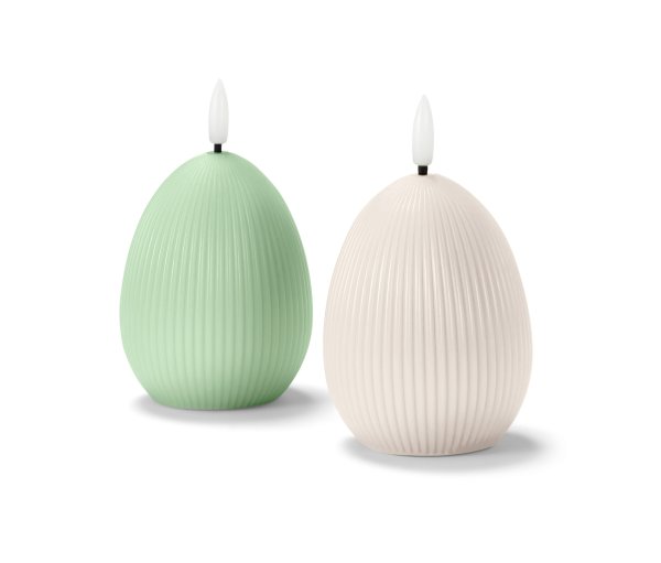 Tchibo - 2 LED-Echtwachskerzen - creme