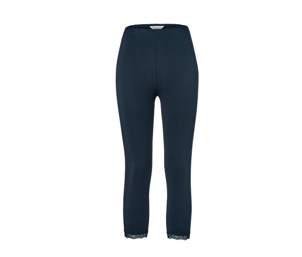 Tchibo - 3/4-Leggings mit Spitzenborte - Damen - Gr. M - dunkelblau
