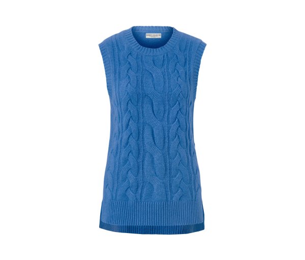 Tchibo - Strick-Pullunder mit Zopfmuster - Damen - Gr. L - hellblau