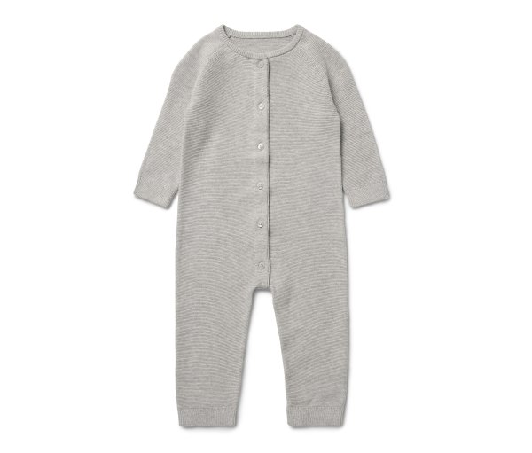 Tchibo - Baby-Strickoverall - Newborn - Gr. 50/56 - hellgrau