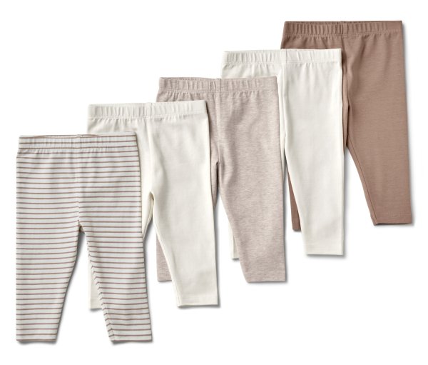 Tchibo - 5 Kinder-Leggings - Herren - Gr. 86/92 - hellbraun