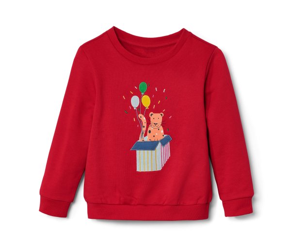 Tchibo - Kinder-Sweatshirt mit angerauter Innenseite - Mädchen - Gr. 122/128 - rot
