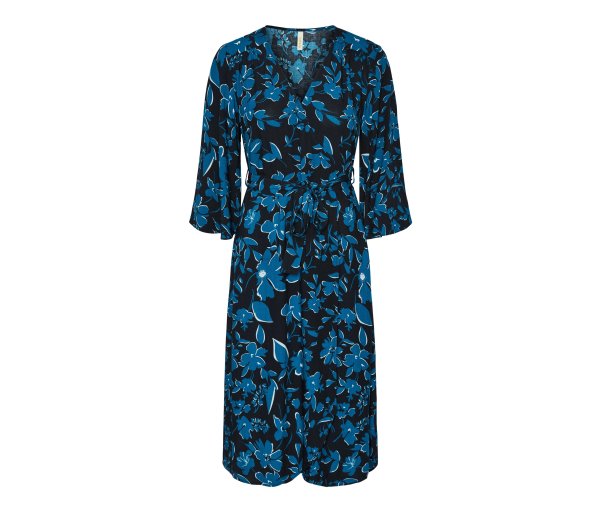 Tchibo - Kleid mit Print - Damen - Gr. 38 - dunkelblau/geblümt