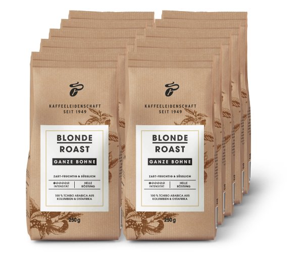 Tchibo - Blonde Roast - 10 x 250 g Ganze Bohne - Intensität: 1/6