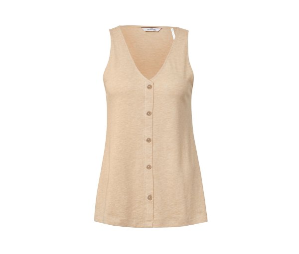 Tchibo - Top mit Knopfleiste - Damen - Gr. S - beige