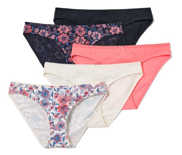 Tchibo - 5 Slips - Damen - Gr. S - dunkelblau