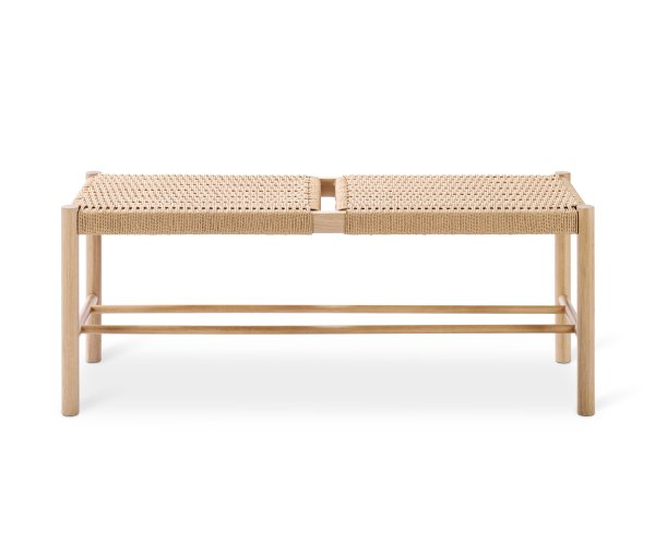 Tchibo - Sitzbank mit Geflecht - 115x42x45cm - braun - Eichenholz / Papier