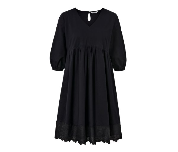 Tchibo - Webkleid mit Stickerei - Damen - Gr. 36 - schwarz