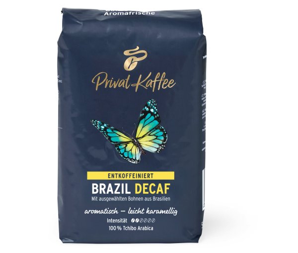 Tchibo - Privat Kaffee Brazil Decaf - 500 g Ganze Bohne - Intensität: 2/6