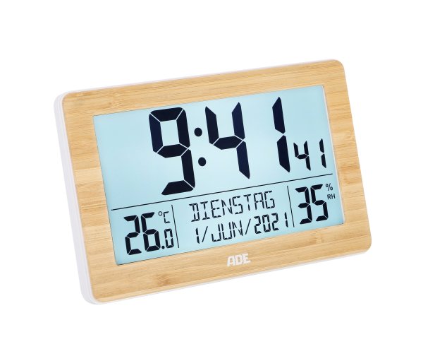 Tchibo - ADE DCF-Funkuhr mit XXL-Ziffern - naturfarben