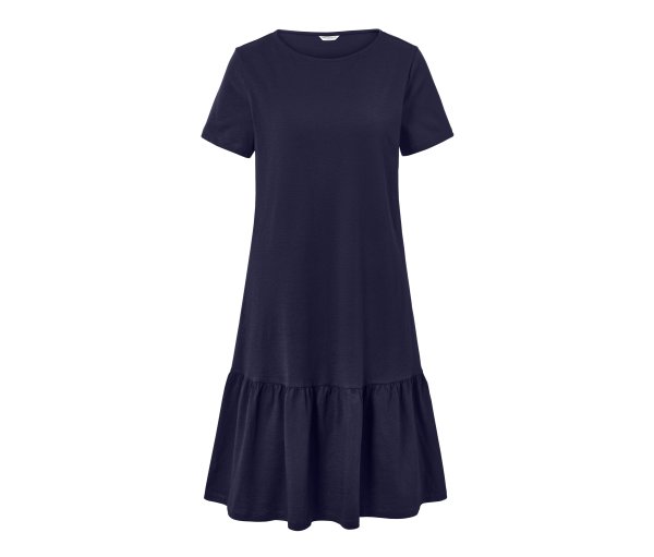 Tchibo - Jerseykleid mit Volant - Damen - Gr. S - dunkelblau