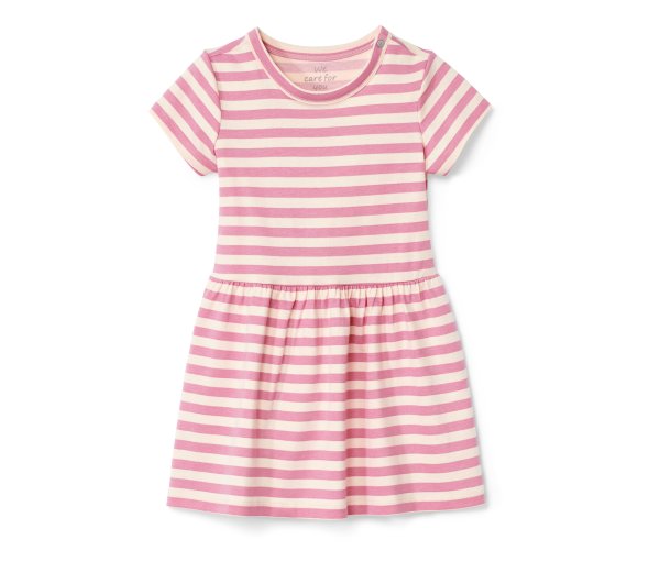 Tchibo - Baby-Jerseykleid - Baby - Gr. 62/68 - weiß/gestreift