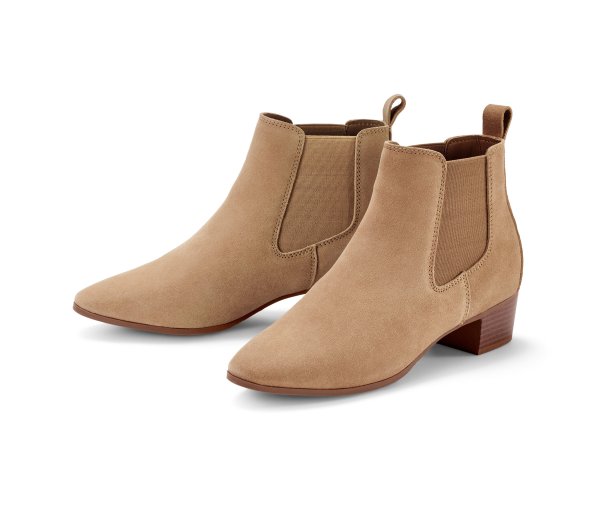 Tchibo - Stiefelette aus Veloursleder - Damen - Gr. 41 - beige