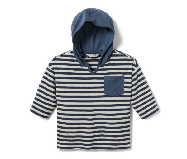 Tchibo - Kinder-Frottier-Shirt - Gr. 122/128 - weiß/gestreift