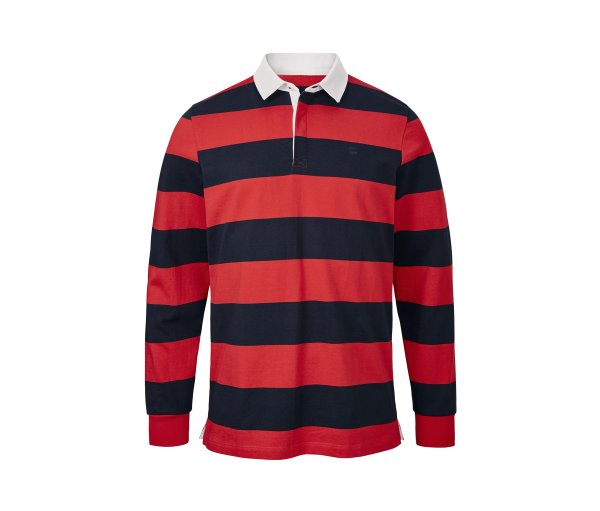 Tchibo - Langarm-Poloshirt - Herren - Gr. S - dunkelblau/gestreift
