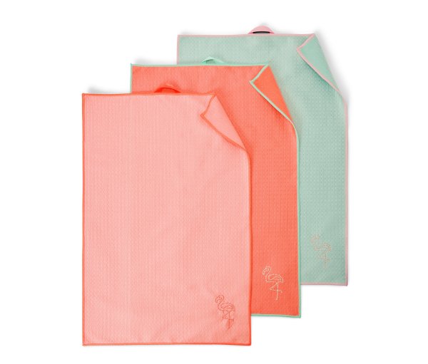 Tchibo - 3 Geschirrtücher - dunkelrosa