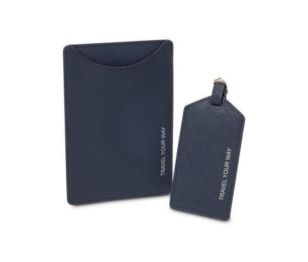 Tchibo - Passhülle und Kofferanhänger - grau