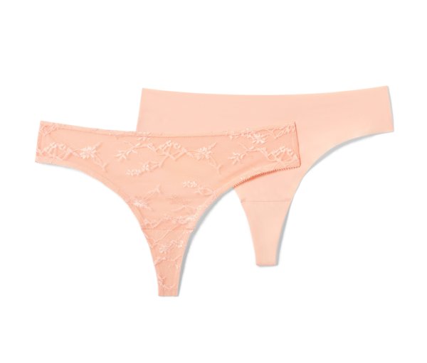Tchibo - 2 Magic-Cut-Braziltangas - Damen - Gr. L - apricot
