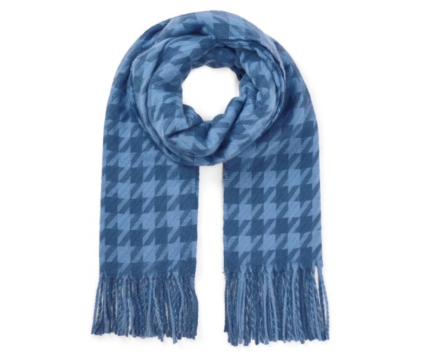 Tchibo - Webschal mit Hahnentritt-Jacquard - blau