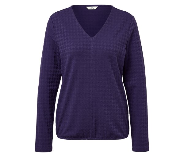 Tchibo - Strukturiertes Langarmshirt - Damen - Gr. S - pflaume