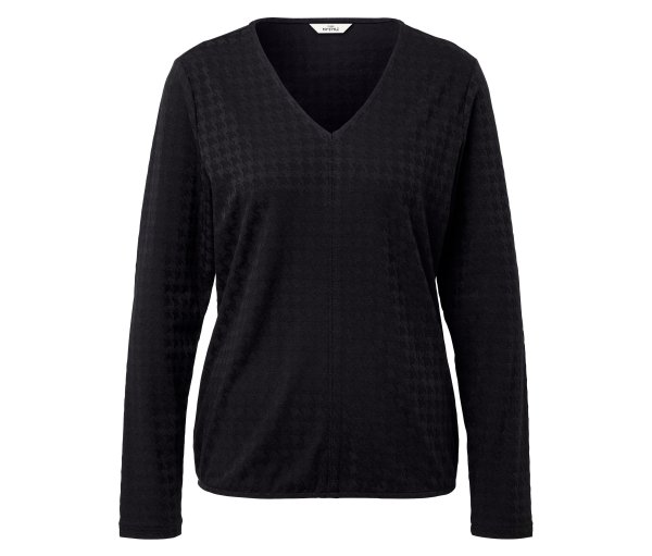 Tchibo - Strukturiertes Langarmshirt - Damen - Gr. S - schwarz