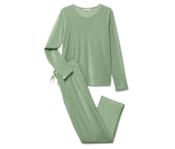 Tchibo - Nicki-Pyjama-Set - Damen - Gr. S - hellgrün